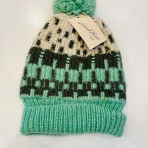 Brand New Universal Thread Mint and Black Pom-Pom Hat one size